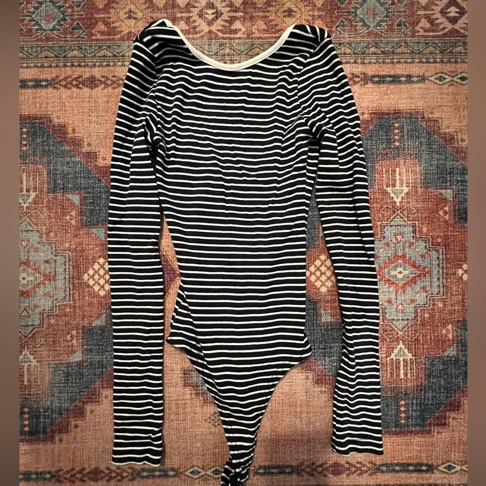 Women’s navy stripe body suit